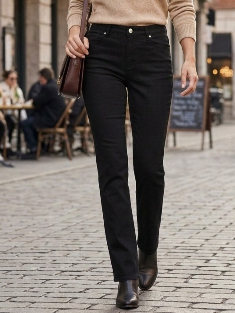 Jones New York Lexington Straight Leg Jeans - Black - Size 8